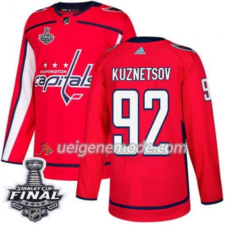 Herren Eishockey Washington Capitals Trikot Evgeny Kuznetsov 92 2018 Stanley Cup Final Patch Adidas Rot Authentic